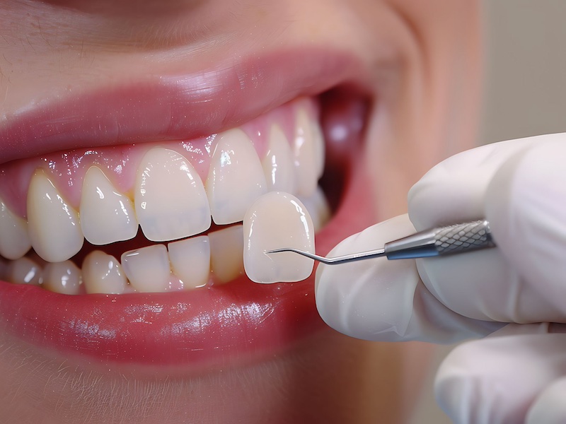 Woman at a dental veneers appointment